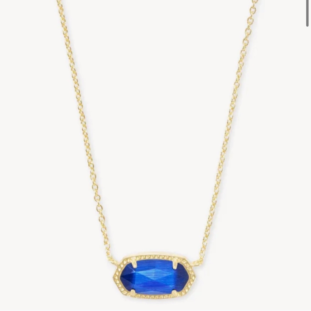 Kendra Scott Elisa Gold Pendant Necklace in Navy Abalone